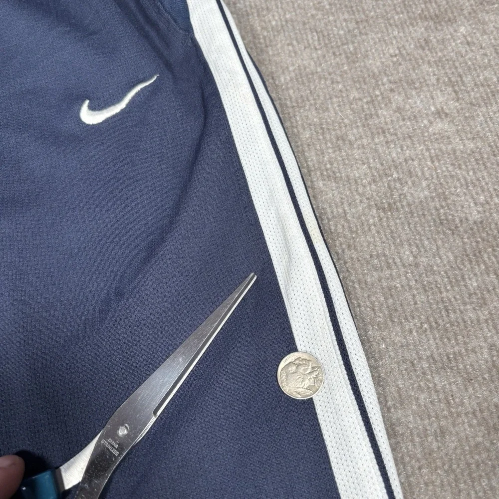 Vintage Nike Track Pants Mens XL Blue‎ Striped Straight Leg Baggy Basketball Y2K